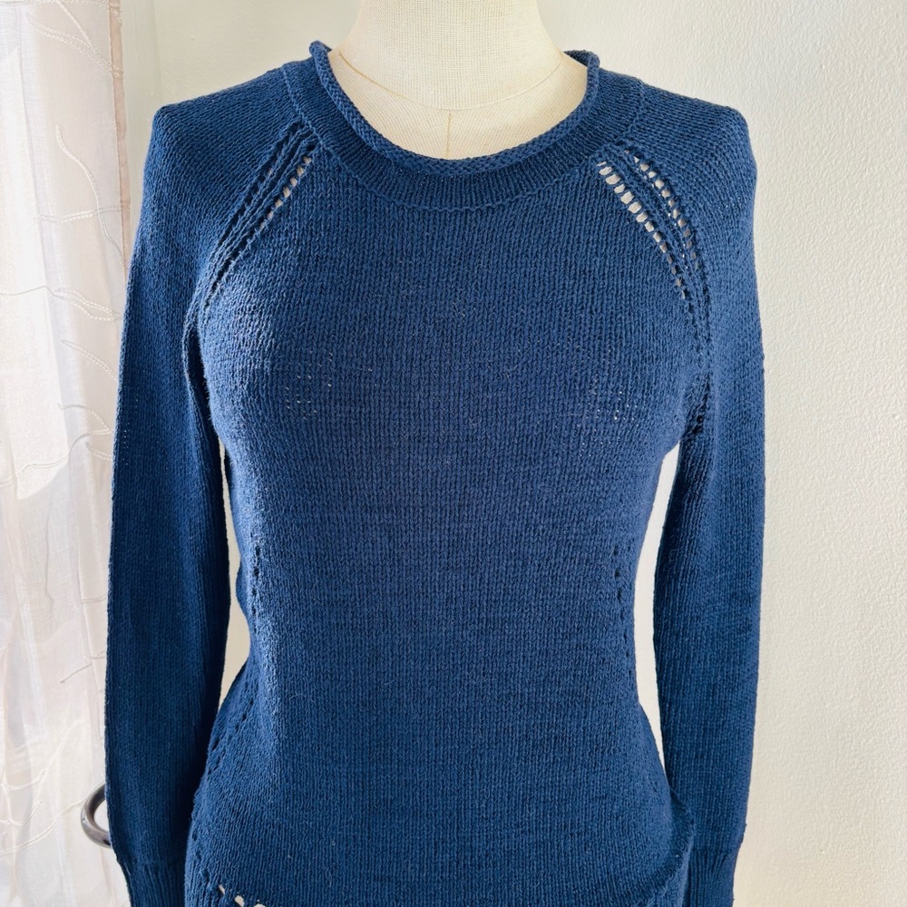J. Crew Women's Dark Blue Crew Neck Sweater - Picture 2 of 6
